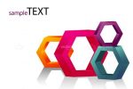 Abstract Background with Colorful Hexagons and Sample Text